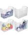 2 Pcs Freezer Organizer Bins, With Wheel Plastic Organizer Bins Tall Narrow Kitchen Organization Pantry Organizer Snack Storage Containers fit for Office Refrigerator (10 x 13.3 x 6.7 Inch)