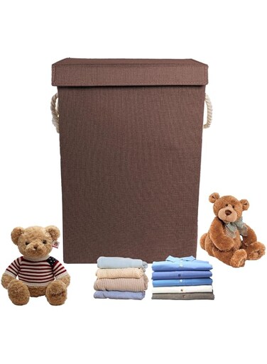 STAYOUNG 85L Laundry Hamper - Children's Storage Basket, Large Capacity Fabric Basket For Bathroom, Laundry Room, Clothes, Toys Or Snacks (Brown)