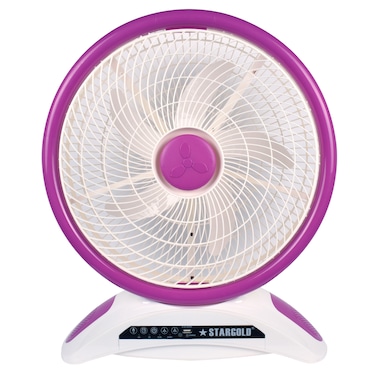 STARGOLD 14 Inch Rechargeable Table Fan With Remote Control And SMD LED Light, 3 Speed 40W Copper Motor For Home Office Bedroom, SG-4048