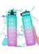 AMERTEER Water Bottle   32oz Motivational Water Bottle with Time Markers &amp; Straw &ndash; Leakproof Tritan Plastic, 1L Sports Water Bottle for Gym, School, Outdoor, and Daily Hydration