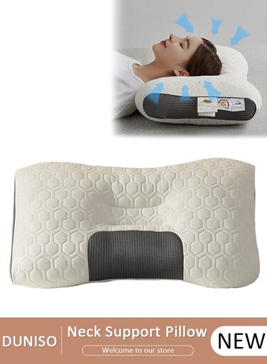 Super Comfort Ergonomic Pillow for Neck Head and Shoulder Pain Relief Contour Support Pillows for Bed Sleeping Orthopedic Cervical Spine Stretch Pillow for Side Back Stomach Sleeper