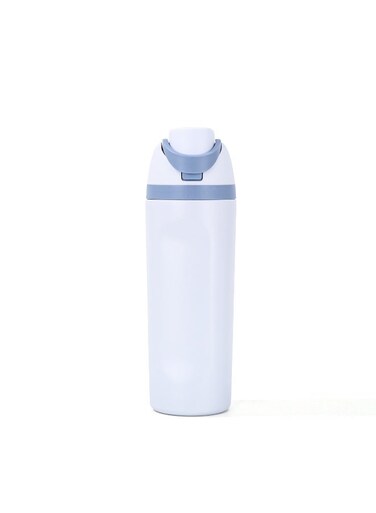 Insulated Portable Water Bottles, Double Drinking Mouth Vacuum Insulated Pop-up Cup, Ideal For Sports And Travel, BPA-free, 19 oz, White Blue