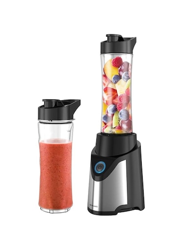 Sonashi Portable Sports Blender SB-184 &ndash; 300W, One-Touch Button Smoothie Maker with 570ML BPA-Free Sports Bottle, LED Power Light, Stainless Steel Housing   Kitchen Appliance