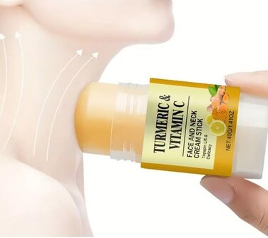 Neck Cream, Turmeric &amp; Vitamin C Face &amp; Neck Tightening Cream Stick, Neck Firming Cream, Smoothes Wrinkles Skin Tightening and Repair Cream for Reduce Double, Moisturizing Erase Fine Lines,Firming