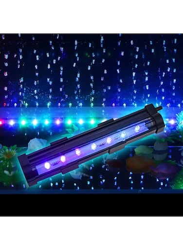 TERRIFI 1 Watt Aquarium Fish Tank Air Stone with Automatic Color Changing LED Light for Small Fish Tank Air Pump