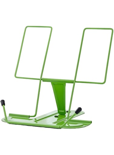 KASTWAVE Metal Book Stand, Adjustable Reading Rest Book Holder, Portable Cookbook Documents Holder, Sturdy Typing Stand for Recipes Textbooks Tablet Music Books with Page Clips