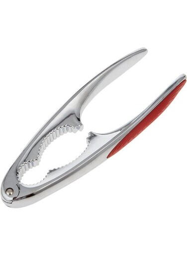 Stainless Steel Walnut Knacker Silver and Red