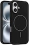 Silicone Iphone 17 Black Luxury Magnetic Compatible For Iphone Series &ndash; Shockproof, Slim Fit, Soft-touch Protective Cover With Magnetic Wireless Charging Support