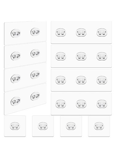 Tazweeq Adhesive Hooks, 12pcs Sticker Strong Adhesive Wall Hooks, No Drilling Sticky Hanging Hooks for Shower Caddy Adhesive