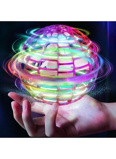 MSMV Flying Ball Toy Globe 360&deg;Rotating Hand Controlled Flying Orb Ball Toys Magic Led Lights Controller Mini Drone Flying Toy Boomerang Fly Spinners for Kids Adults Indoor Outdoor (Purple)