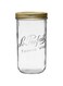 Le Parfait Familia Wiss Terrine Wide Mouth French Glass Jar w/Airtight 2-Piece System Gold Lids   Ideal for Canning, Food Storage, Meal Prep, Cake Jar &amp; DIY Crafts  48oz Quart/Half (Single Jar) 1.5L