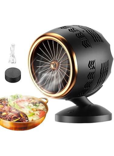 Pretocter Portable Range Hood, Kitchen Desktop Exhaust Fan, USB Rechargeable Mini Cooker Hood, Low Noise Stove Vent Hood, Removable Filter, Adjustable Angle Gadget for Indoor BBQ, Hot Pot, Home