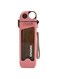 Twisoo Flip-top Portable Square Plastic Water Bottle, Food-grade Cup Body Pc and Lid, Duckbill Design, Silicone Seal, One-button Lid Opening, Convenient Nylon Carrying Ring 350 ml (Pink)