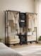 Four-Rail Double Row Clothing Rack with Shelves and Storage Organizers &acirc;&euro;&ldquo; Heavy Duty 4-Tier Quadruple Hanging Garment Organizer with Bottom Storage Shelf, Space-Saving Clothes Hanging Stand for Bedroom, Laundry Room &amp; Balcony, 80kg Load Large Capacity Featuring Four Horizontal Bars for Hanging Clothes, Laundry Room, Balcony, Bedroom Sheets, Quilts, Blanket, Coats, Skirts, Shirts, Hats, Sweaters Holder 200cm, Black