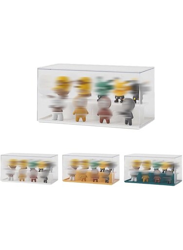 HONPOLO Toy Display Stand Acrylic Shelf Full Transparent Box Display Shop Shelf Storage Collection Display Animation Elements Display, Neatly Displayed, Jewelry Toy Double Layer Display Stand (WHITE)