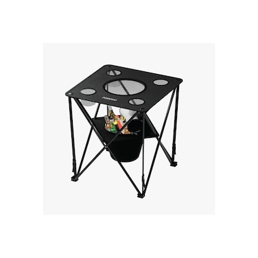 Lifestyle Foldable Camping Table with Cup Holders &amp; Storage Basket