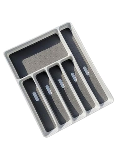 JANNAH 6-Grid Cutlery Organizer Drawer Tray Kitchen Utensils Drawer Seperator Tray