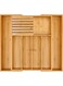 ANTOLE Bamboo Kitchen Drawer Organizer,ANTOLE Expandable Cutlery Tray Utensils Holder, Wood Drawer Dividers Organizer for Silverware, Flatware, Knives in Kitchen, Bedroom, Living Room (Yellow)