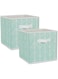 DII Non Woven Storage Collection Polyester Herringbone Bin,Small Set of 2, Aqua 2 Piece
