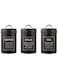 TOMVAES 3-Piece Vintage Airtight Kitchen Containers Decorations with Lids Portable Coffee Tea Sugar Set Metal Canister Can Pot Decorative Kitchen Canister Jars Food Storage(black)