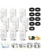 Doeek 9+9Pcs Cat Water Fountain Filters, Triple Filtration System Pet Cat Fountain Filter Replacement for Doeek 4L/134oz (Silver, 4L Filters)
