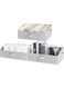 KASTWAVE Closet Storage Bins, Trapezoid Storage Box with Handles, Foldable Organizer Bins and Baskets for Clothes, Polyester Canvas Bins, Jumbo (19.75"L x 11"W x 5.25"H)(3 Pcs, Light Grey)