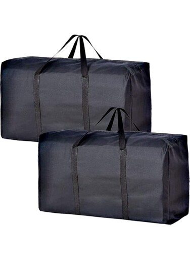 Ybaier 2 Pack Large Moving Bags, Moving Boxes with Strong Zippers &amp; Carrying Handles, Storage Bags Storage Totes for Clothes, Oversized Storage Bag Organizer for Moving, Traveling, 100L (2)