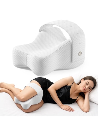 Pillow for Side Sleepers, Large Comfortable Memory Foam Leg Pillow for Side Sleeping, Adjustable Strap, Pillow Sleeping Between Legs Aligns Spine, Relief for Sciatica, Back, HIPS, Knees, Joints