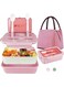 AMERTEER Bento Lunch Box for Kids with Bag, Leakproof Lunch Box for Boys &amp; Girls, 1400ml Kids School Lunchbox, 3-Compartment Toddler Bento Box with Cutlery Set, Plastic Lunch Box Organizer for Teens