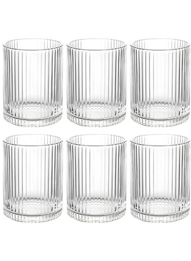 elysia Glass Set Set of 6, Durable 450 Ml, For Cocktails Juice, Water, Whiskey, Dishwasher Safe