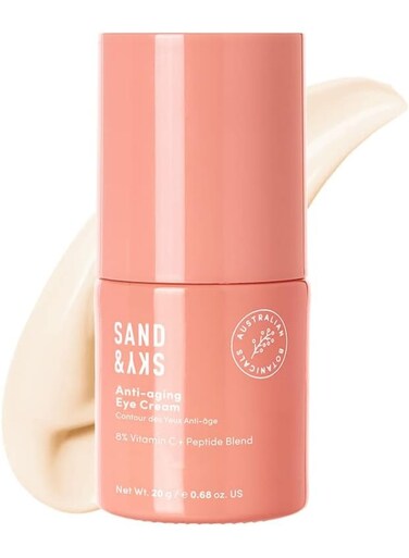 Sand &amp; Sky Australian Essentials Anti-Aging Eye Cream with Peptides &amp; Vitamin C - Under-Eye Brightening Formula, Reduces Dark Circles &amp; Puffiness 20gm