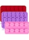 FineGood 3 Pack Silicone Ice Molds Trays with Puppy Dog Paw and Bone Shape, Reusable Bakeware Maker for Baking Chocolate Candy, Oven Microwave Freezer Dishwasher Safe - Pink, Red, Purple