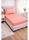 2-Piece Striped Microfiber Fitted Sheet Set Single 90x200cm &acirc;&euro;&ldquo; Soft Elastic Deep Pocket 17cm Bedsheet with 1 Pillowcase 50x70cm, Peach Microfiber Peach Single