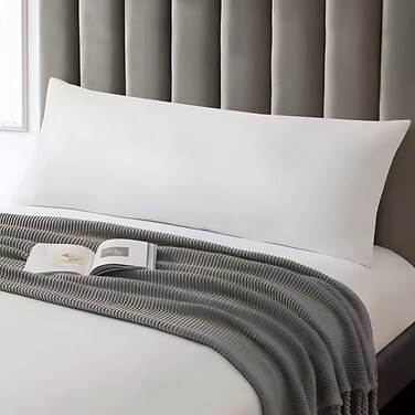 MAXQON 1-Piece Body Pillow Striped White, Long Pillow Extra Soft Microfiber Anti Allergic&amp;Anti-bacterial, Size(40x140CM)