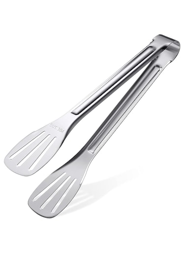 KASTWAVE Kitchen Tongs 304 Easy to Clean-Food Safe Stainless Steel Cooking Tongs,Salad,BBQ,Frying Tongs Utensils,Kitchen Gift etc,Easy Grip Best Sturdy Tongs,Non Stick.