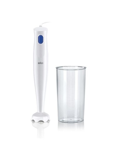 Braun MultiQuick 1 Hand Blender 450 Watts, 1 Speed, Light-Weight, BPA Free, Dishwasher Safe, Plastic - MQ 10.001P