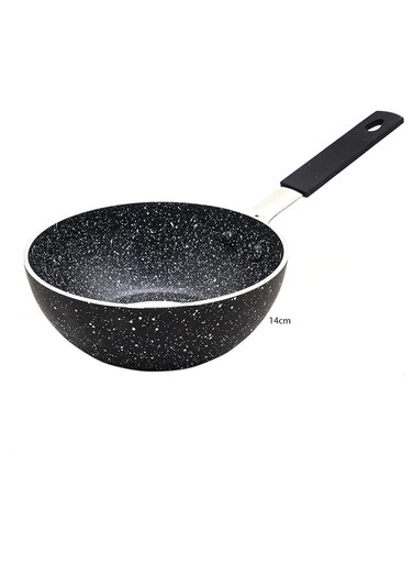 Non-Stick Sauce Pan Granite Saucepan For Easy Pour With Ergonomic Handle &amp; Safe Cooking 14 Black