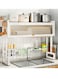 Over The Sink Dish Drainer Drying Rack, 3 Tier Over The Sink Dish Rack with Cover for for Dishes, Glasses, Bowls and Cutlery, Dish Drainers Organizer for Kitchen Counter