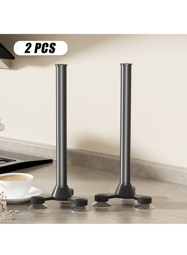 2 Pcs Stainless Steel Suction Cup Paper Towel Holder Kitchen Bathroom Spare Toilet Paper Holder with Nonslip Stable Super Suction Grip Base Countertop (Black Base)