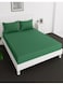 Deep Fitted Bed Sheet +2Pcs Pillow Covers, King/Queen/Double/Single Sizes, Color Green, Depth 30cm
