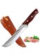 Kitchen Knife Chef Knife With Leather Sheath Made of 5Cr15MoV High-Carbon Steel,Knife For Meat/Vegetables and Fruits,Slicing Knife Paring Knife Fruit Knife Bread Knife or Outdoor Knife,Kitchen Knife Chef Knife
