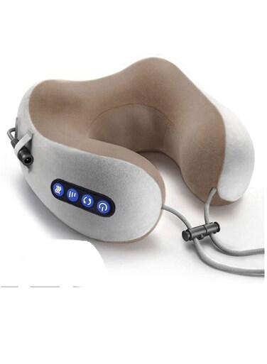 Travel Neck Massage Pillow U Shaped Memory Foam Kneading Vibration Neck Head Support Pillow Relief Cervical Pain For Airplane
