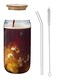 Coffee Cup Water Glasses 1Pack Coffee Cups with Lids and Straw