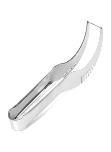 Dubai Gallery Multi-Purpose Stainless Steel Watermelon Fruit Slicer Cutter Silver 22X3.5X3Centimeter
