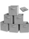 6 Pcs storage bins Collapsible Fabric Storage Cubes Organizer with Handles Durable Storage Bins for Closet Shelves Offices Toys(10.5*11*10.5in Grey)