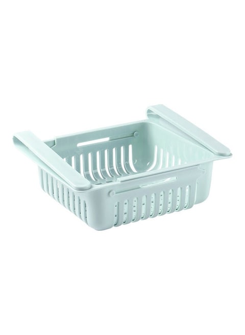 Retractable Fridge Organizer Pull Out Drawer Refrigerator Clip On Under Shelf Basket For Kitchen Storage Fits Mint Green 20*8*16cm