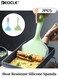 2pcs Heat Resistant Silicone Spatula Durable Kitchen Outdoor Cooking Tool No Battery Needed Steak Wide Mouth Design Perfect for Flipping and Serving Pizza BBQ Pancake