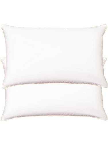 2 Piece Pack Classic Gold Piping Pillow Single Edge Piping Pillow White 50x70cm Made in Uae