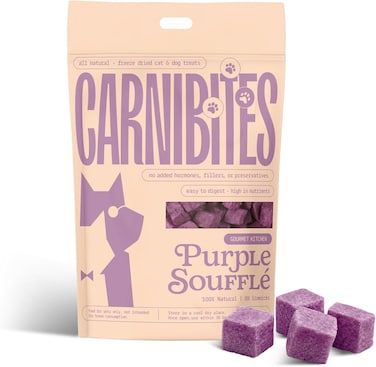Freeze Dried Purple Souffl&eacute; Pet Treats for Cats and Dogs, Chicken Meat with Purple Sweet Potato, 50g