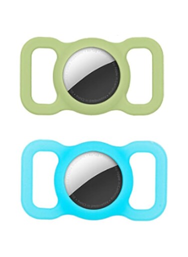 Tazweeq Cat Collar Holder, 2 Pack Holder for Collar, Small Air Tag Dog Collar Holder Compatible with Apple Tag, nti-Lost &amp; 1 Pack AirTag Keychain Holder for Bag, Suitcase
